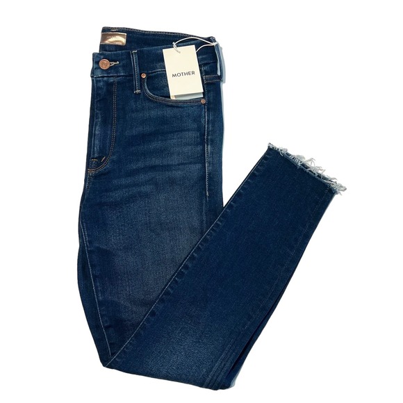 MOTHER Denim - MOTHER NWT | Looker ankle fray in dark blue wash | size 28